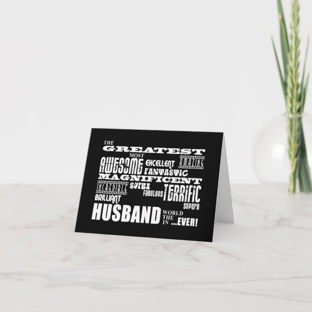 Fun Gifts for Husbands : Greatest Husband Card (Front)