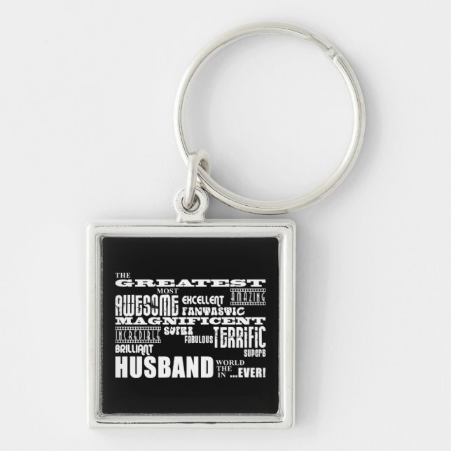 Fun Gifts for Husbands : Greatest Husband Keychain (Front)