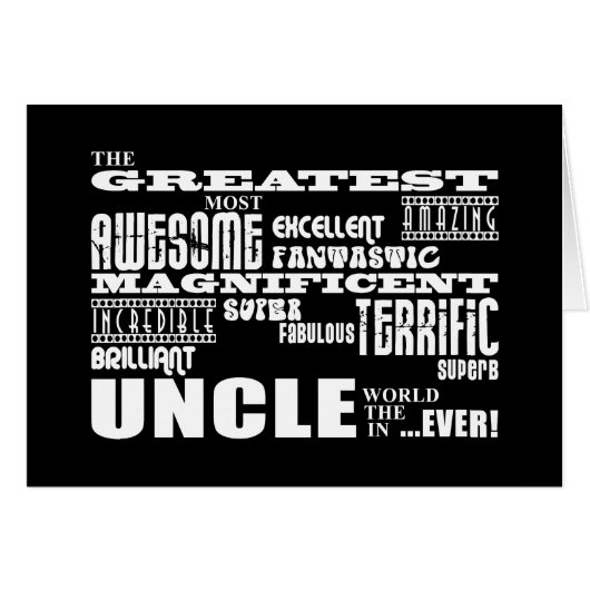 Fun Gifts for Uncles : Greatest Uncle Cards (Front Horizontal)