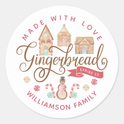 Fun Gingerbread Baking Co Gingerbread House Baking Classic Round Sticker