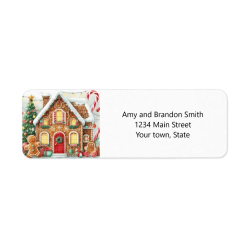 Fun Gingerbread House Christmas Party  Label