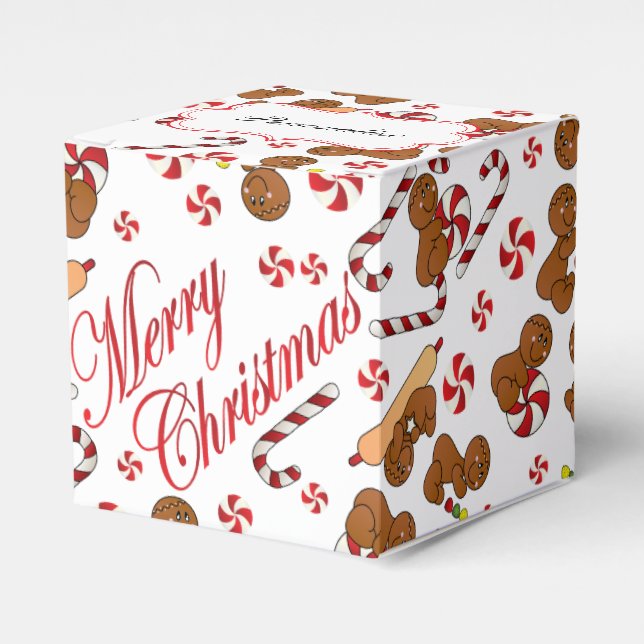 Fun Gingerbread Men Favor Boxes (Front Side)