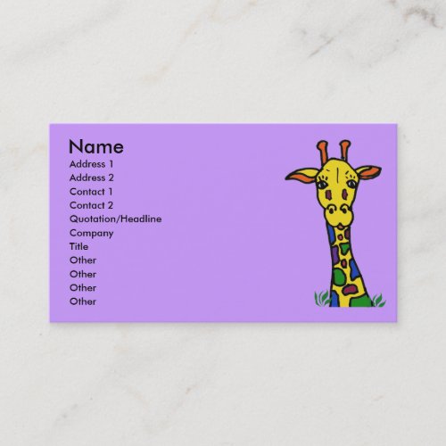 fun giraffe business cards