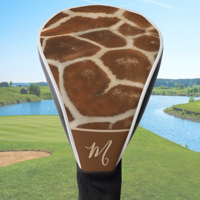 Fun Giraffe Custom Name Animal Print Golf Head Cover (Creator Uploaded)