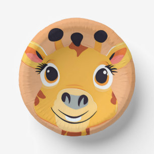 Fun giraffe Face safari Wild jungle Birthday Party Paper Bowls