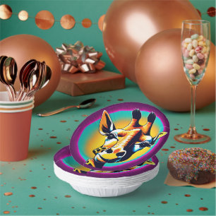 Fun giraffe Face safari Wild jungle Birthday Party Paper Bowls