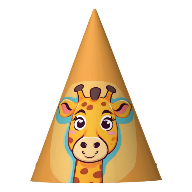 Fun giraffe Face safari Wild jungle Birthday Party Party Hat (Front)
