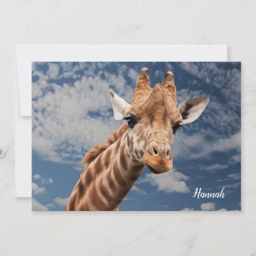 Fun Giraffe Photo Note Card
