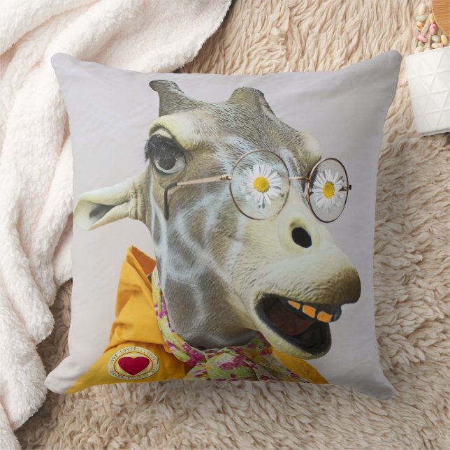Fun Giraffe Pillow! Throw Pillow (Blanket)