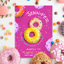 Fun Girl 8th Pink Donut Colorful Sprinkles Party Invitation