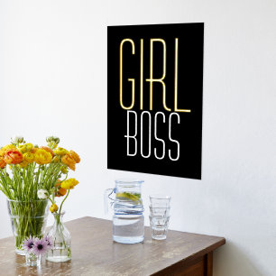 Fun Girl Boss Black Luxury Real Foil Prints