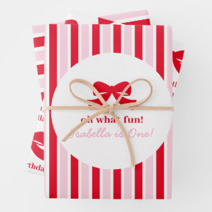 Fun Girl Oh What Fun Happy Birthday Wrapping Paper Sheets