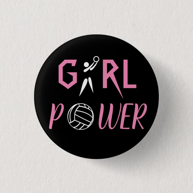 Fun Girl Power Netball Button (Front)