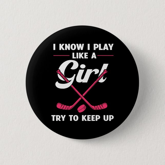 Fun Girls Hockey Designs For Women Field Hockey No Button (Front)