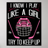 Field Hockey pink logo Poster