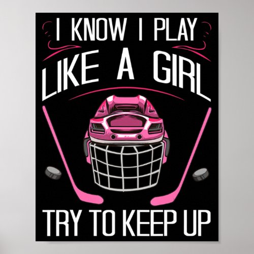 Fun Girls Hockey Designs For Women Field Hockey No Poster