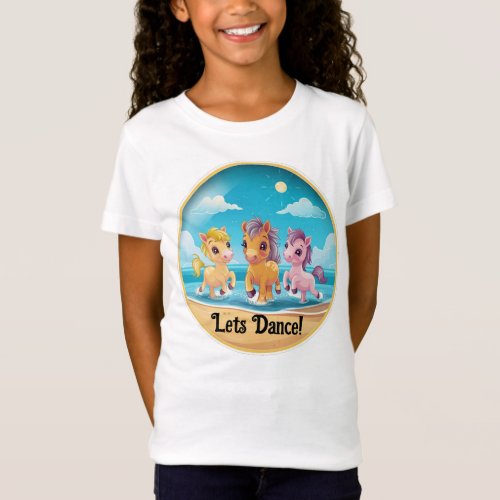 Fun Girls Lets Dance Pony Beach T_Shirt
