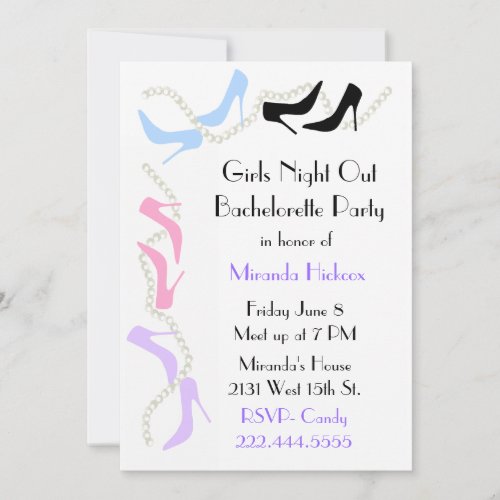 Fun Girls Night Our Bachelorette Party Invitation