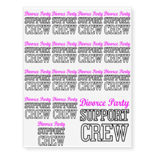 Fun Girls Night Out support crew Divorce Party Temporary Tattoos