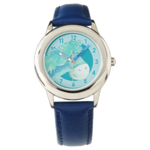 Fun girls pony / horse art aqua teal wrist watch