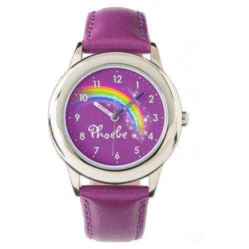 Fun girls rainbow add your name wrist watch