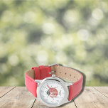 Fun Girls red Ladybug Kids  Watch<br><div class="desc">Cute modern girl watch featuring red Ladybug in watercolor. It’s very easy to customize,  with your personal details.</div>