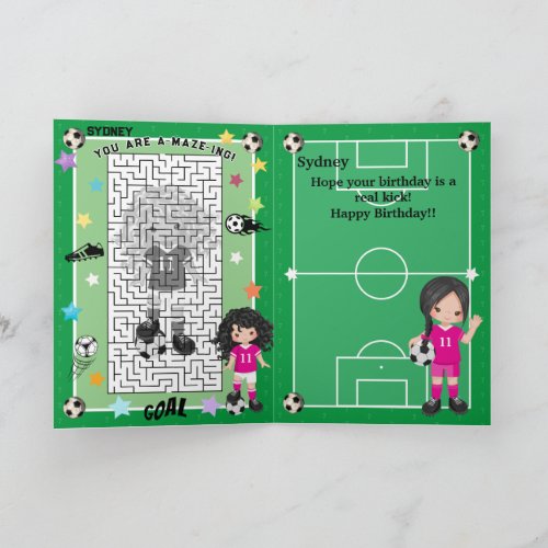 Fun Girls Soccer You Are A-Maze-ing Happy Birthday