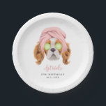 Fun Girls Spa Birthday Party Paper Plates<br><div class="desc">Cute spa theme kid's birthday party paper plate featuring illustration of a pampered puppy dog wearing a pink head band and cucumber slices on her eyes. This pink design is perfect for a girl's glam squad party.</div>