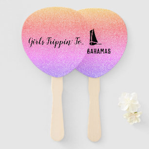Fun Girls Trippin' to...Your Destination Colorful Hand Fan