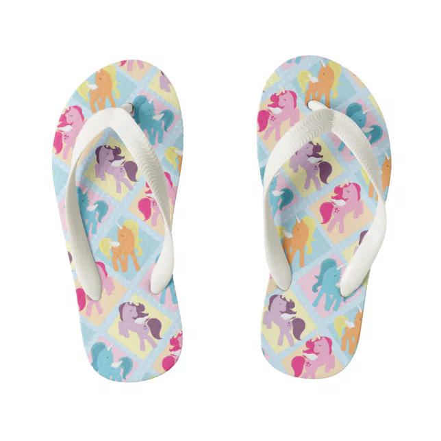 fun girls unicorn fantasy flip flops | Zazzle