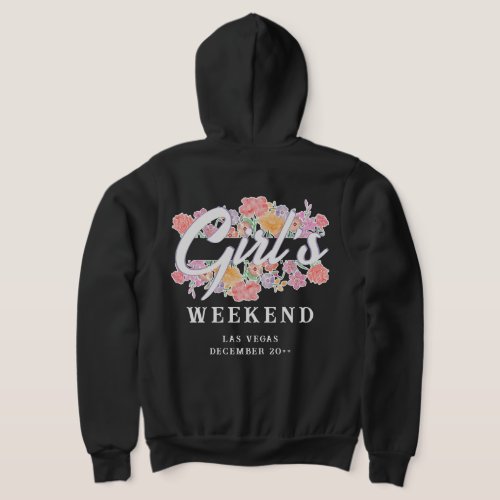Fun Girls Weekend Night Out with Script Text Hoodie