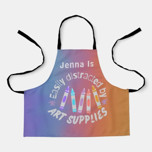 Fun Girly Gradient Colors Childrens Apron