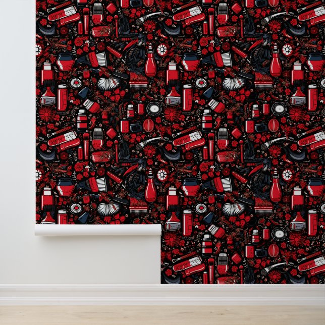 Fun girly makeup tiled pattern  wallpaper  (Application)
