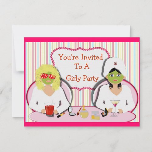 Fun Girly Pamper Party Theme Invitation
