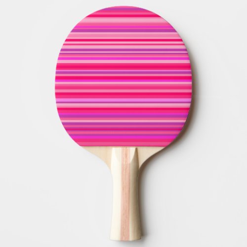 Fun Girly Pink and Purple Stripes Pattern Ping Pong Paddle