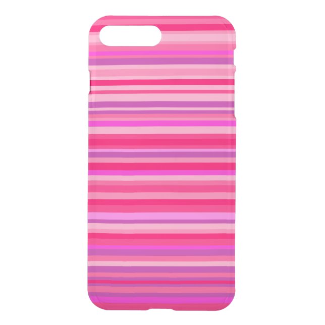 Fun, Girly Pink and Purple Stripes Pattern Uncommon iPhone Case (Back)