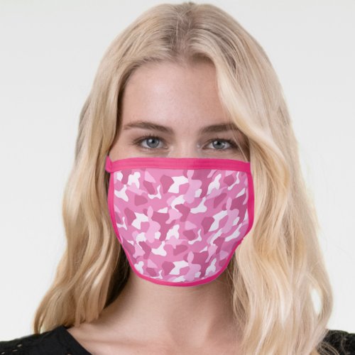 Fun Girly Pink Camouflage Pattern Face Mask