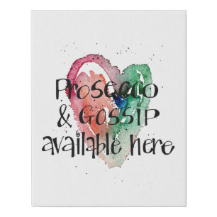 Fun Girly Prosecco Lover Calligraphy Faux Canvas Print