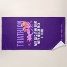 Fun Girly Purple And Pink Triathlon Humor Typo