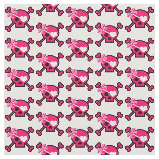 Fun Girly Skull Fabric