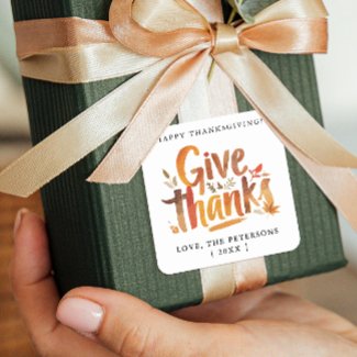 Fun Give Thanks Gratitude Fall Colors Brush Script