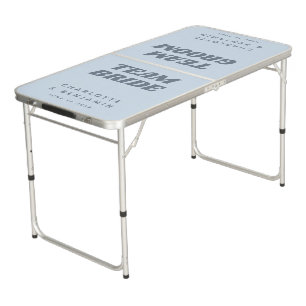 Fun Glacier Blue Bride Groom Wedding Personalized Beer Pong Table