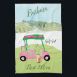 Fun Glam Golf Cart Scenic Best Mom Name   Kitchen Towel<br><div class="desc">A touch of golf humor for the Mom in your life, who'll have fun with this one -- a glam golf cart for the golf lover who likes to play with style -- or just loves to play -- personalized with first name -- custom and unique. Or, get one for...</div>