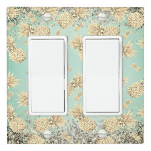 Fun Glittery Golden Pineapples  Light Switch Cover