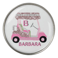 Fun Glitz Glam Rose Gold Golf Cart  