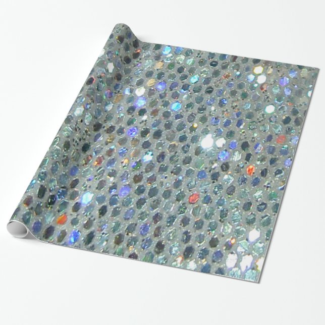 Fun Glitzy Glittery Sparkly Colorful Bling Wrapping Paper (Unrolled)