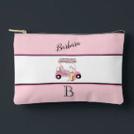 Fun Glitzy Golf Cart Monogram Name  Accessory Pouch<br><div class="desc">A touch of golf humor for the girl-friend in your life, who'll have fun with this one -- a glitzy golf cart for the golf lover who likes to play with style -- or just loves to play -- personalized with her monogram and first name. Or, get one for yourself...</div>