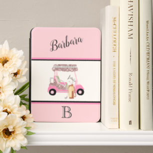 Fun Glitzy Golf Cart Monogram Name Kindle Cover