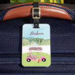 Fun Glitzy Scene Golf Player Cart Luggage Tag<br><div class="desc">A touch of golf humor for the girl-friend in your life, who'll have fun with this one -- a glitzy golf cart for the golf lover who likes to play with style -- of just loves to play -- personalized with first name -- two color custom and unique. Or, get...</div>