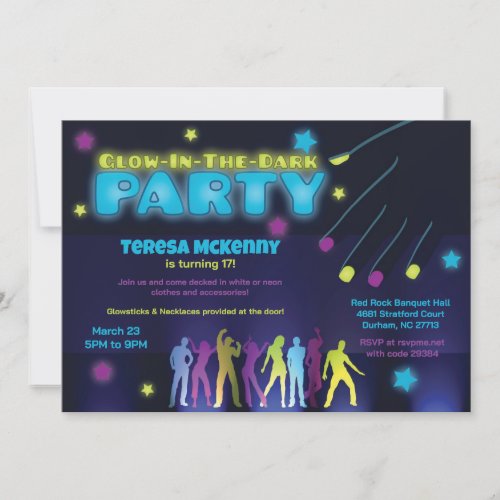Glow in the Dark Party Invitation